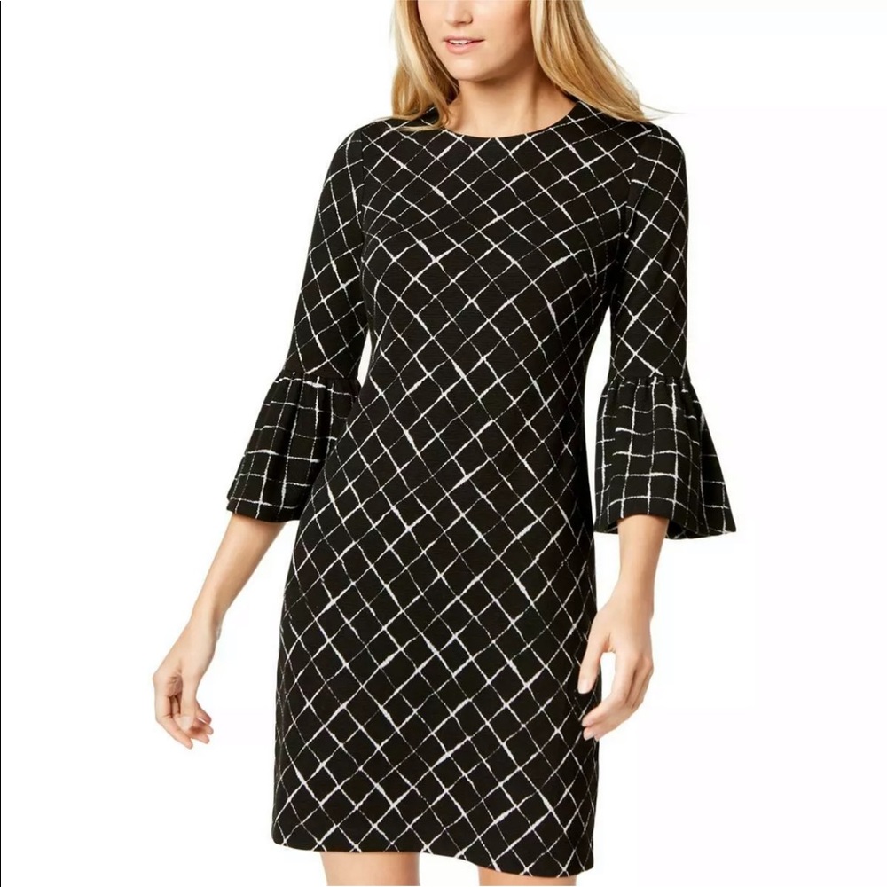 Calvin Klein Bell Sleeve Sheath Dress